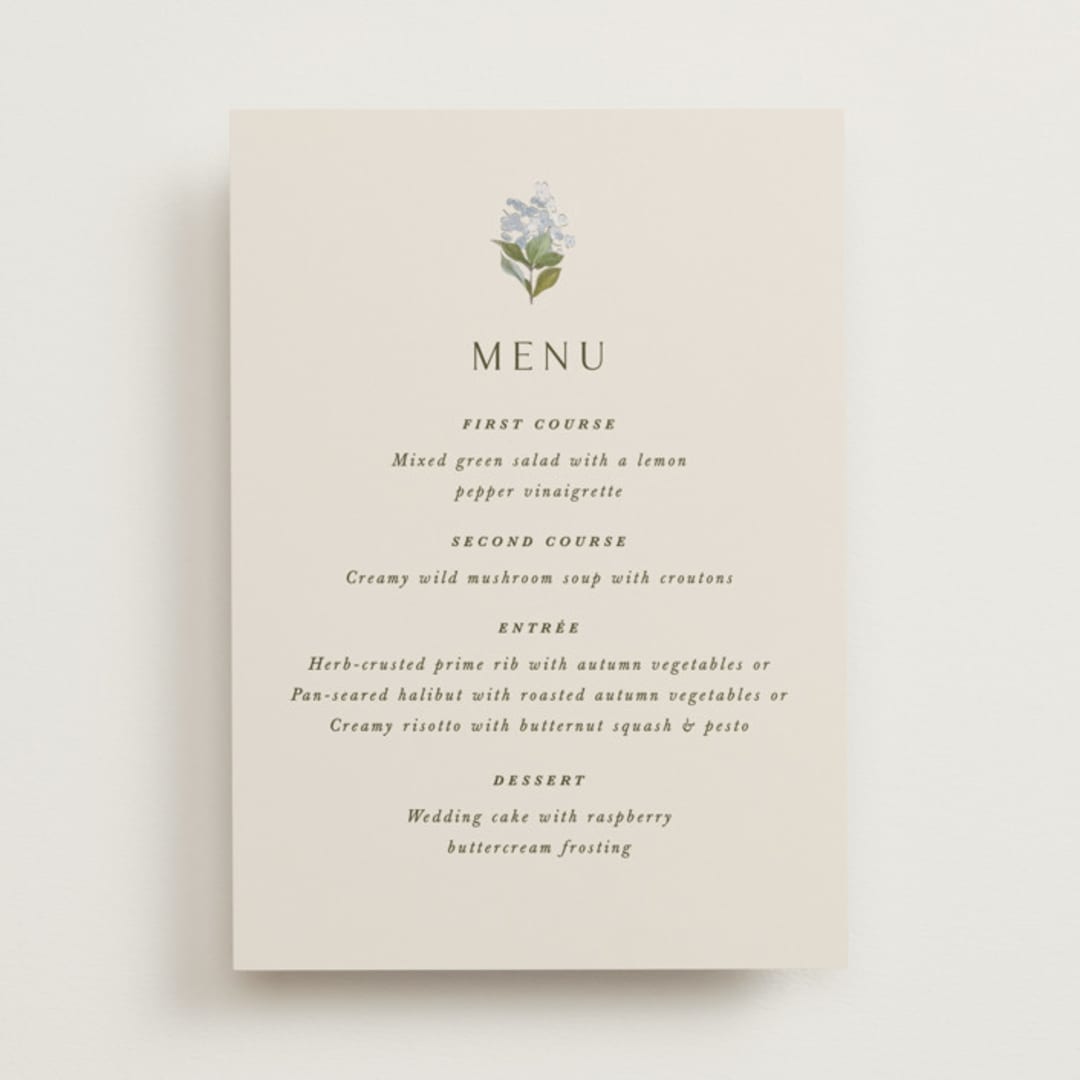 "Blockprint" - Menus in Almond by Olivia Kanaley Inman - Front