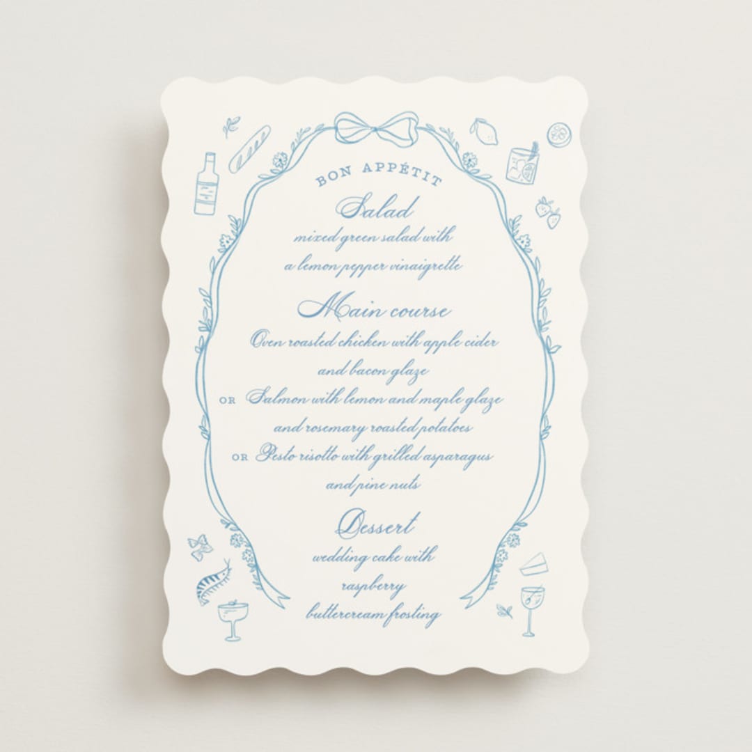 "Royalty" - Menus in Capri by Creo Study - Front