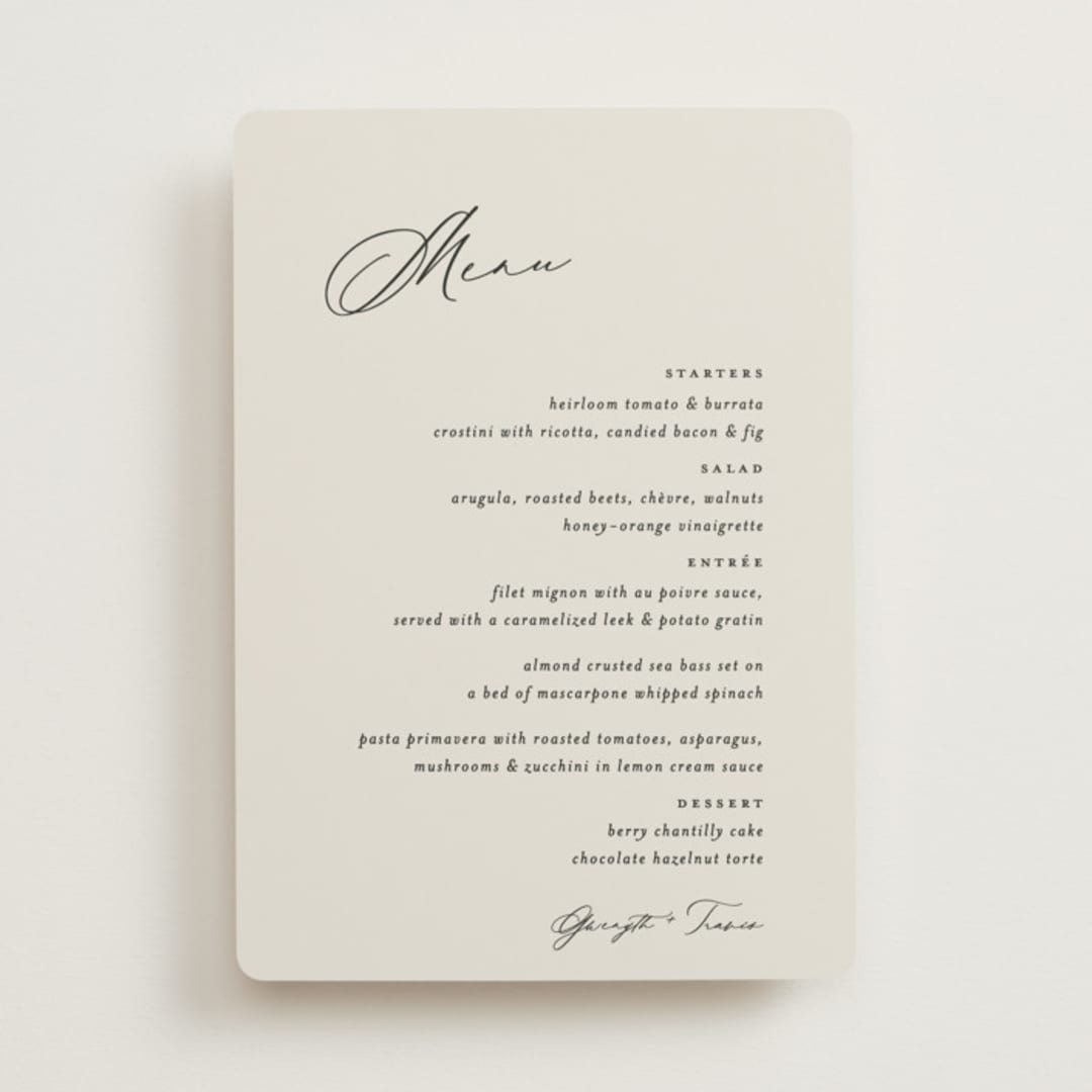 "kinkaid" - Menus in Ivory by Carolyn Nicks - Front