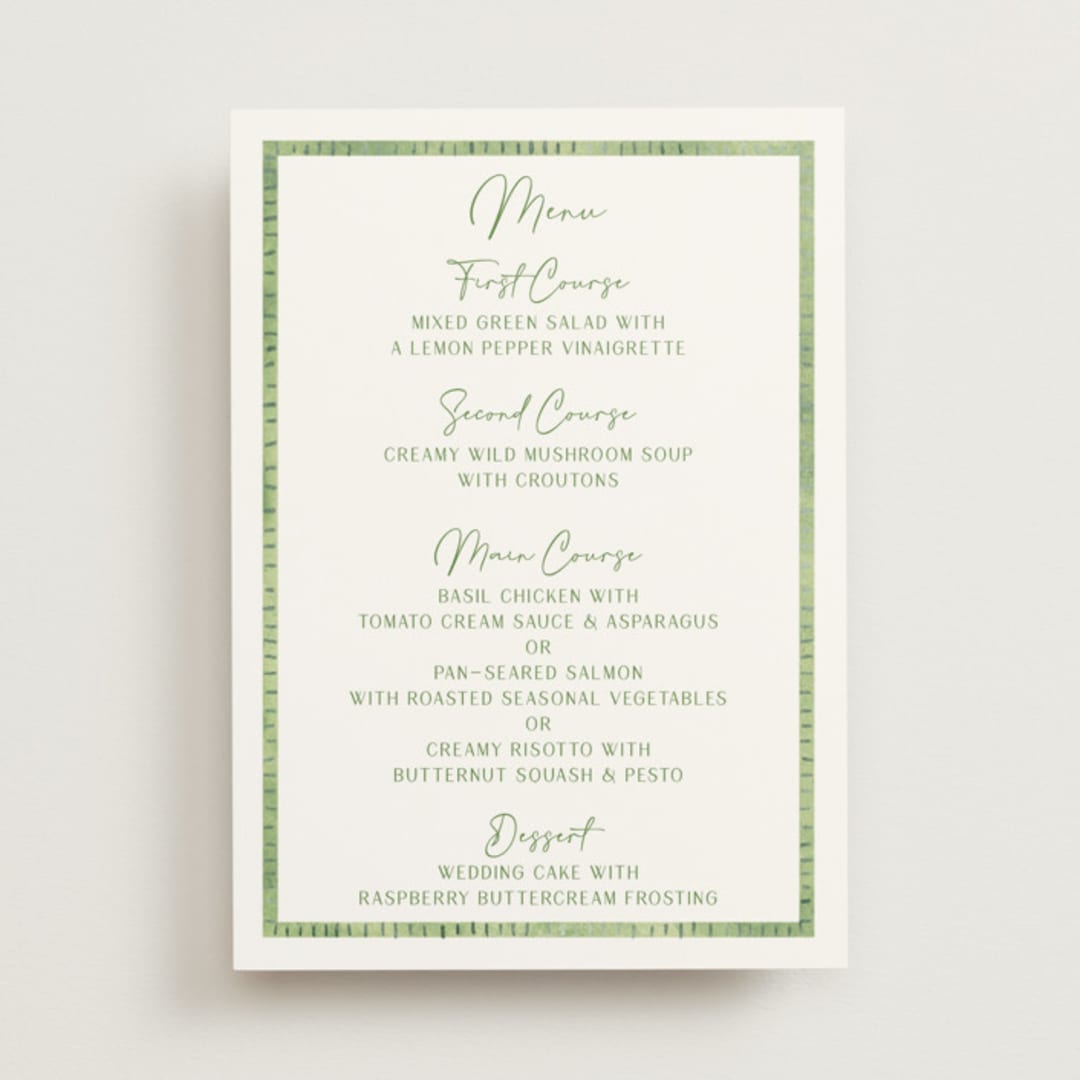 "Tropical Dreams" - Menus in Jungle by Petra Kern - Front