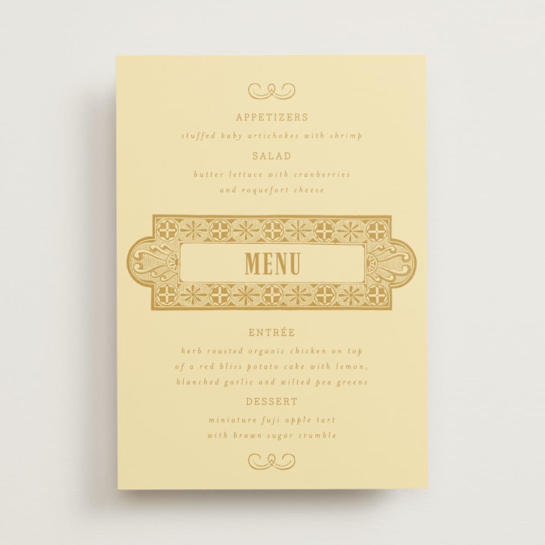 "Vintage Label" - Menus in Butter by Nazia Hyder - Front