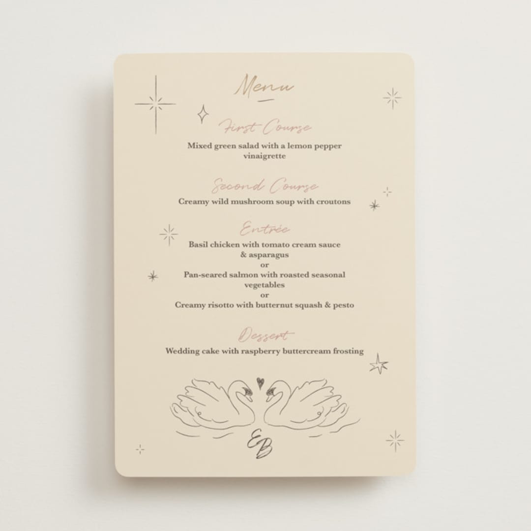 "The Swan" - Menus in Buttercream by Helena Vitto - Front