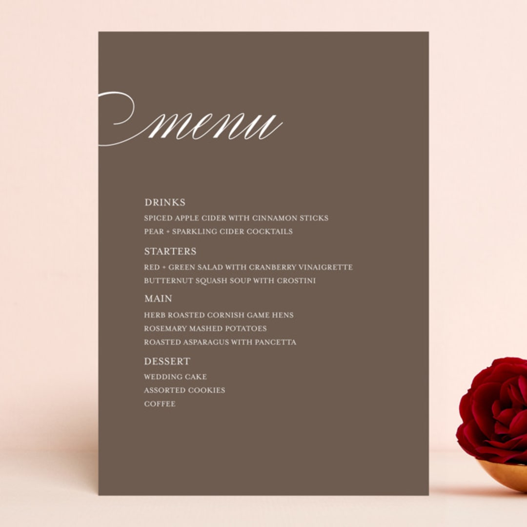 "Sweet scallop" - Menus in Taupe by Annie Clark - Front
