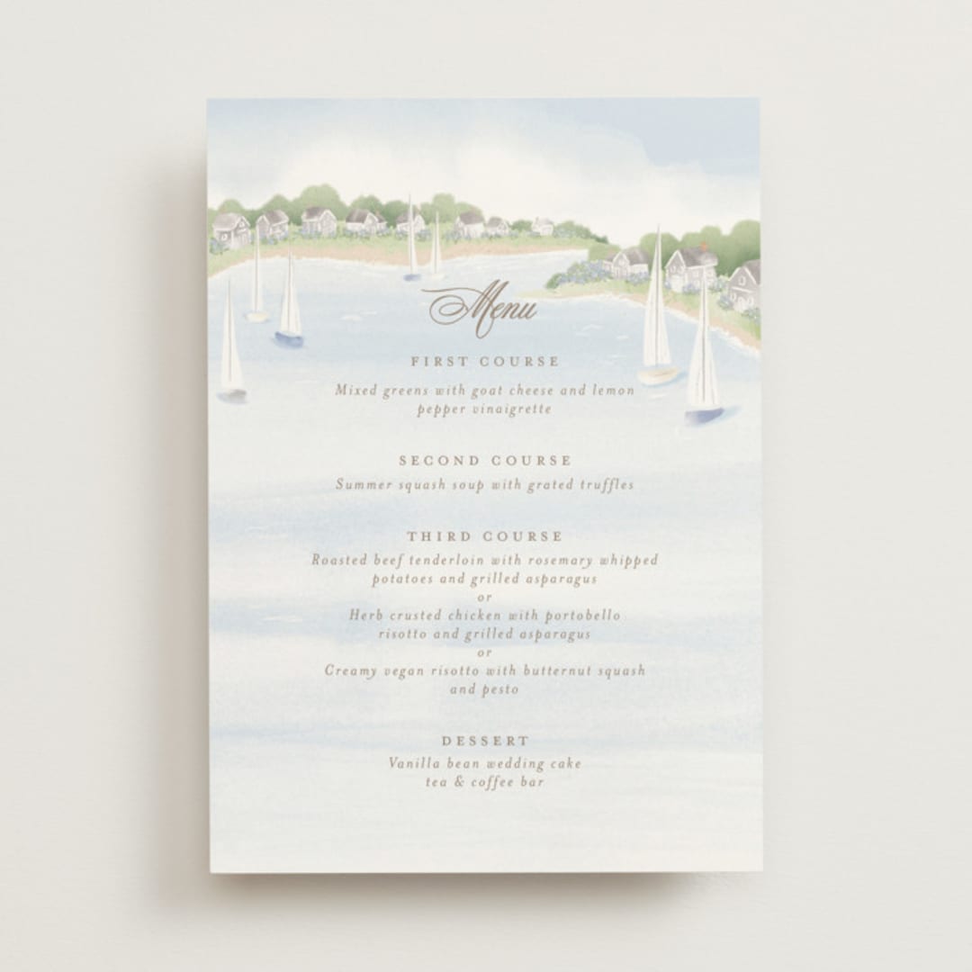 "Bristol" - Menus in Aqua by Jennifer Wick - Front