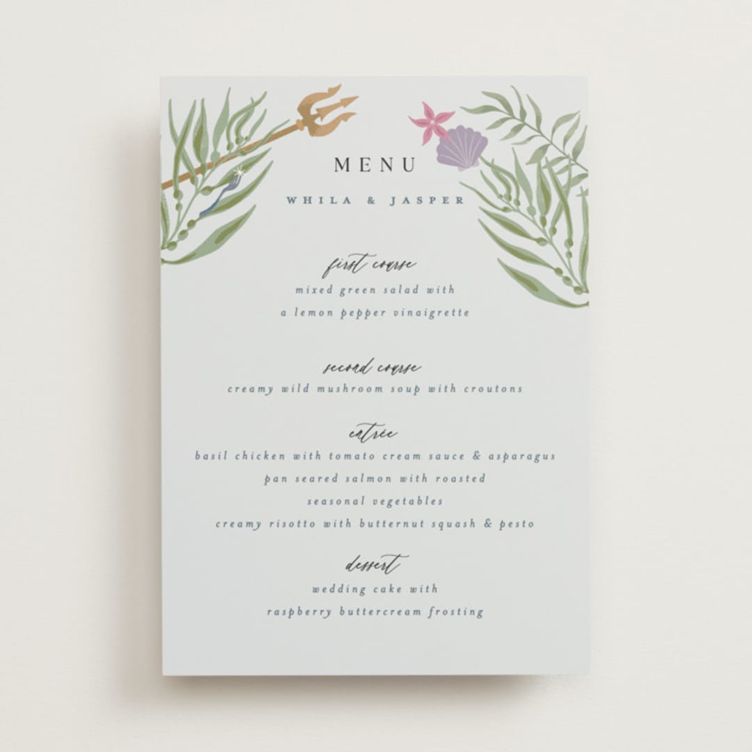 "Part Of Your World from Disney's Little Mermaid" - Menus in Sea by Alethea and Ruth - Front