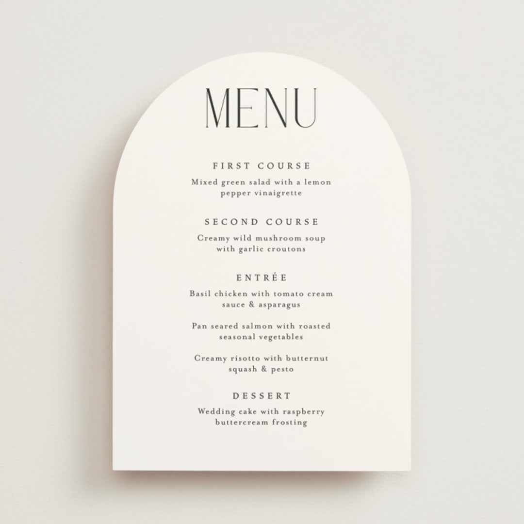 "Bold Elegance" - Menus in Snow by Katherine Moynagh - Front