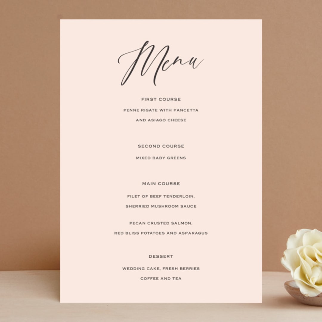 "Vision of Love" - Menus in First Kiss by Design Lotus - Front