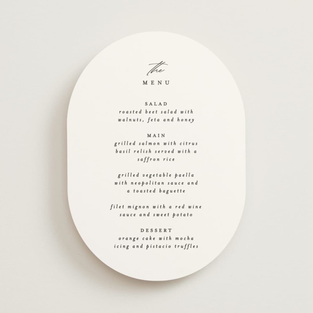 "Delicate Script" - Menus in Cotton by Angela Thompson - Front