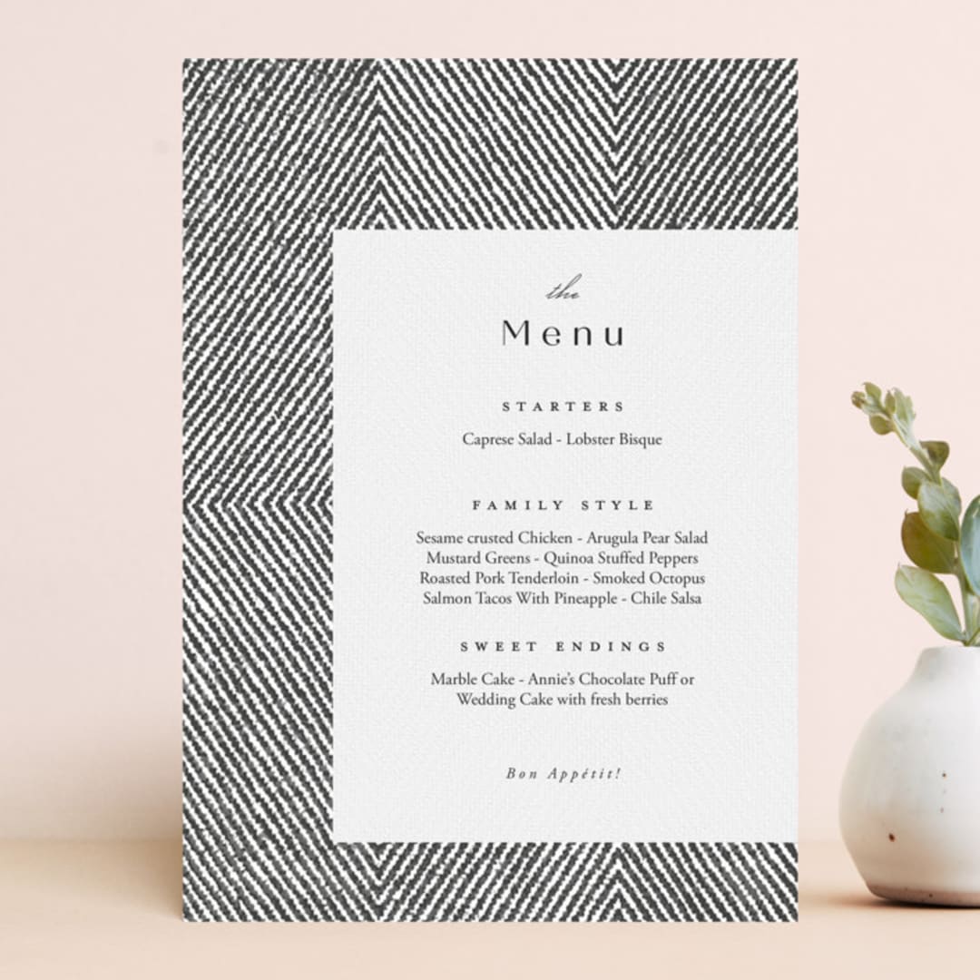 "Elegant Ethno" - Menus in Noir by FRANI - Front