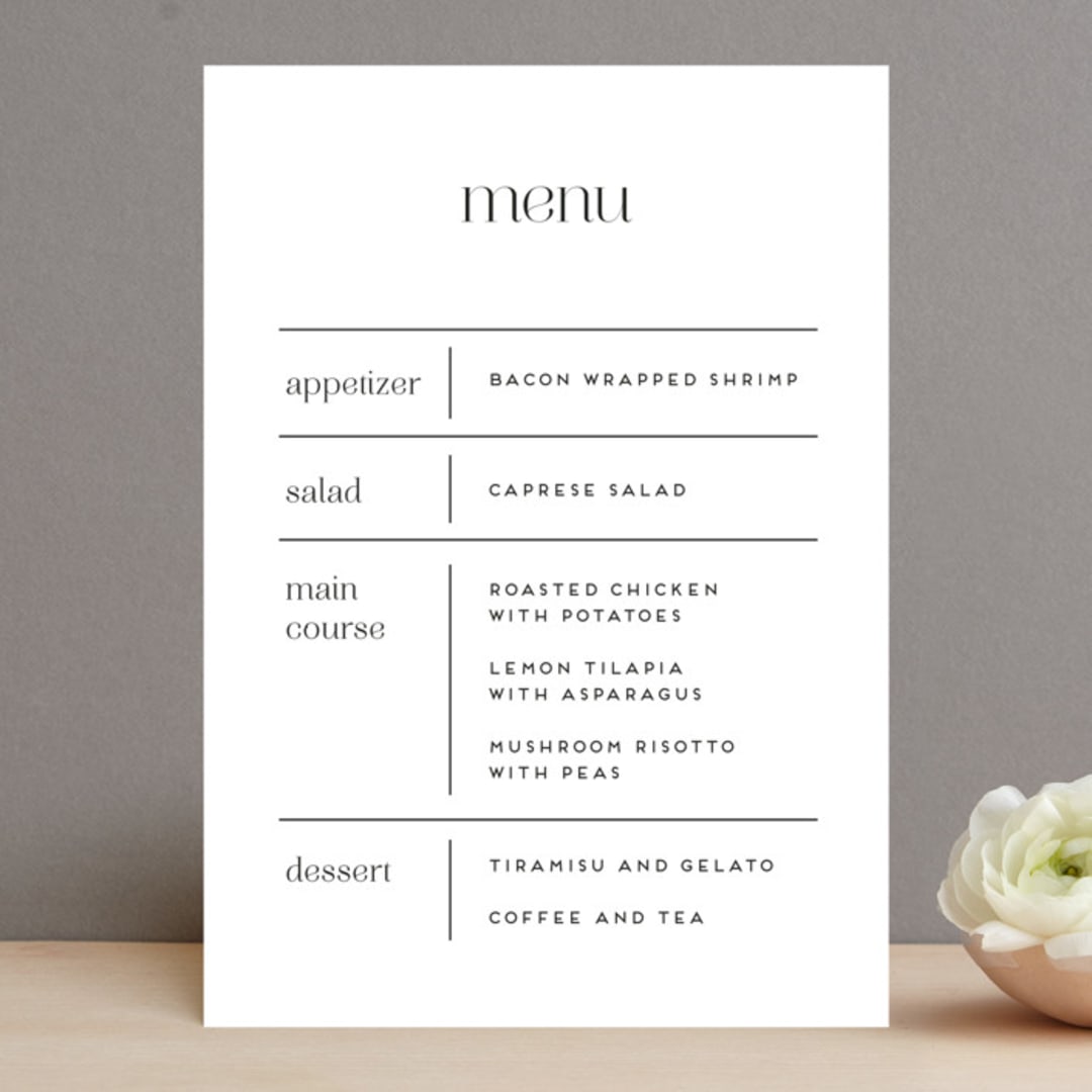"Aligning" - Menus in Tuxedo by Genna Blackburn - Front
