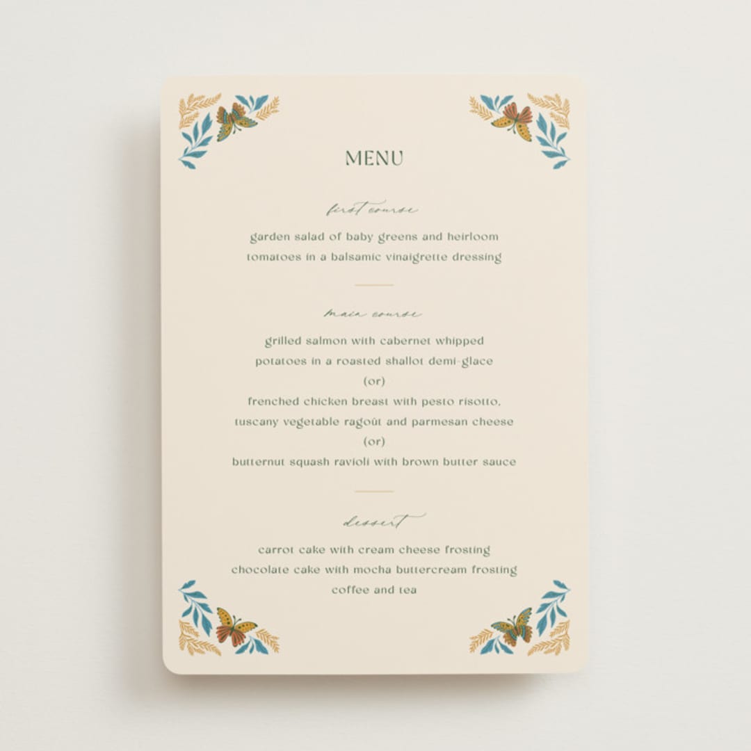 "Flutter" - Menus in Sunset by Jen Owens - Front
