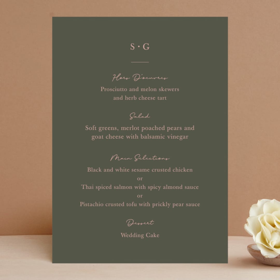 "Simple Type" - Menus in Olive Branch by Stacey Meacham - Front