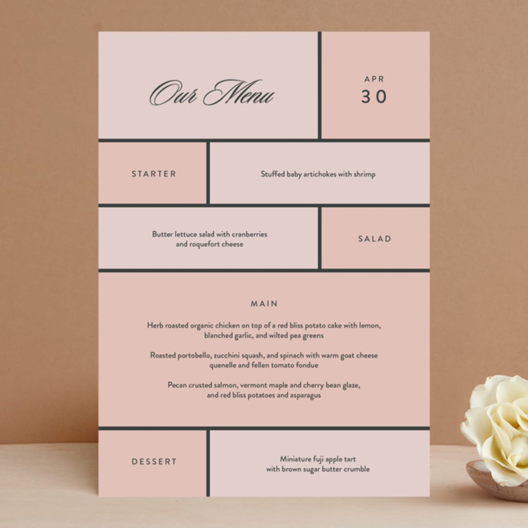 "Modern Squares" - Menus in Flamingo by FRANI - Front