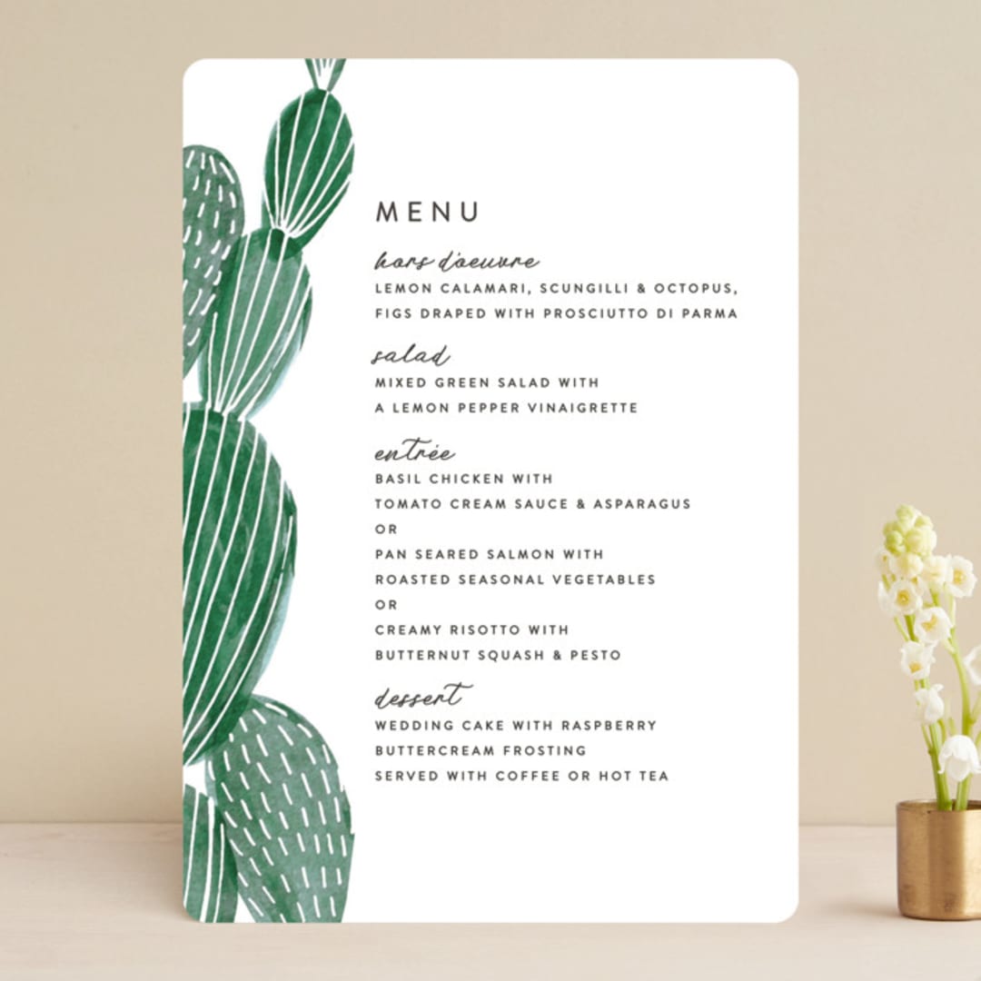 "Painted Cacti" - Menus in Cactus by Olivia Raufman - Front