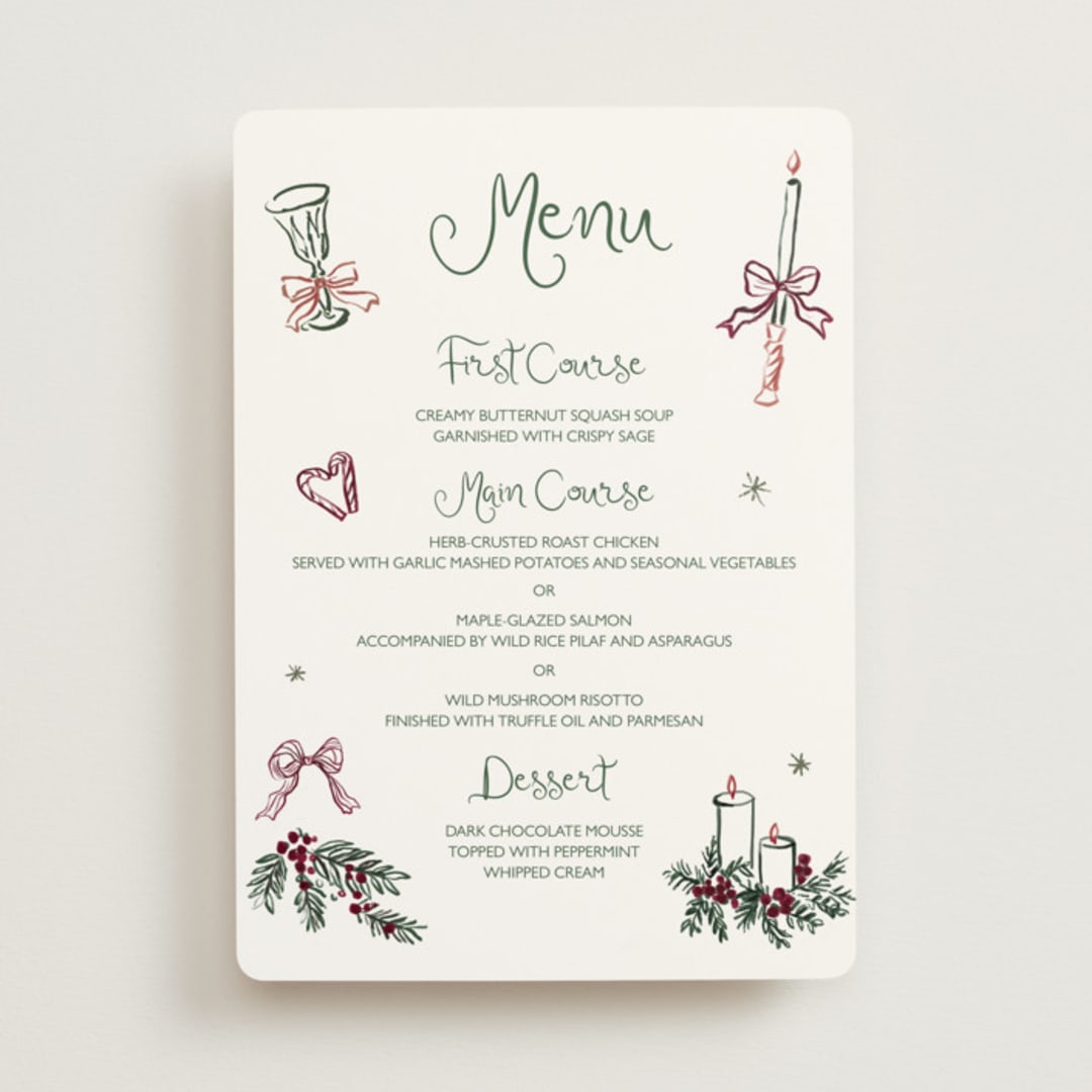 "Holidays ink doodles" - Menus in Enchanted Holiday by Cass Loh - Front