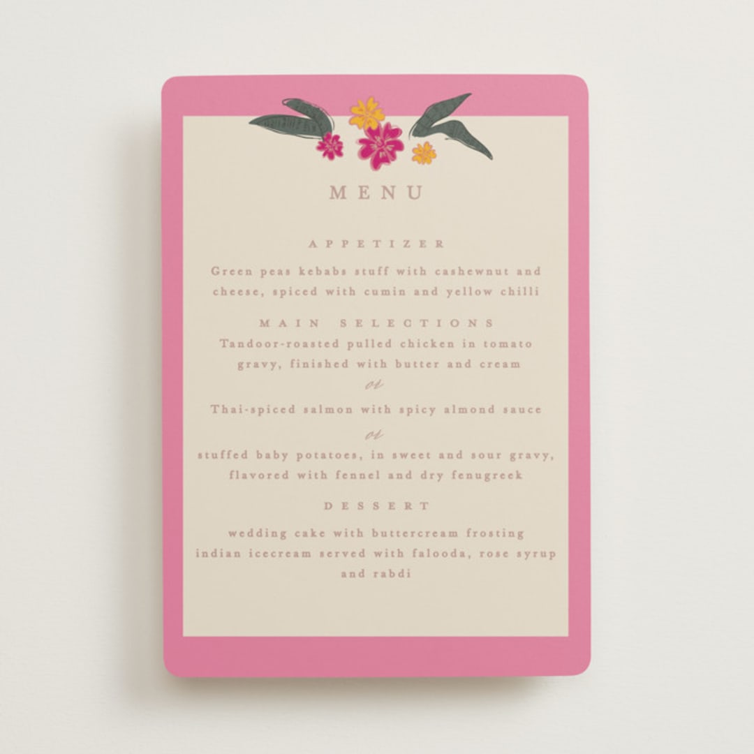 "Phool Bahar" - Menus in Patta by Creo Study - Front