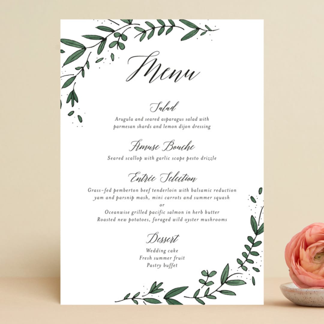 "Floral Wreath" - Menus in Fresh by Kelly Schmidt - Front