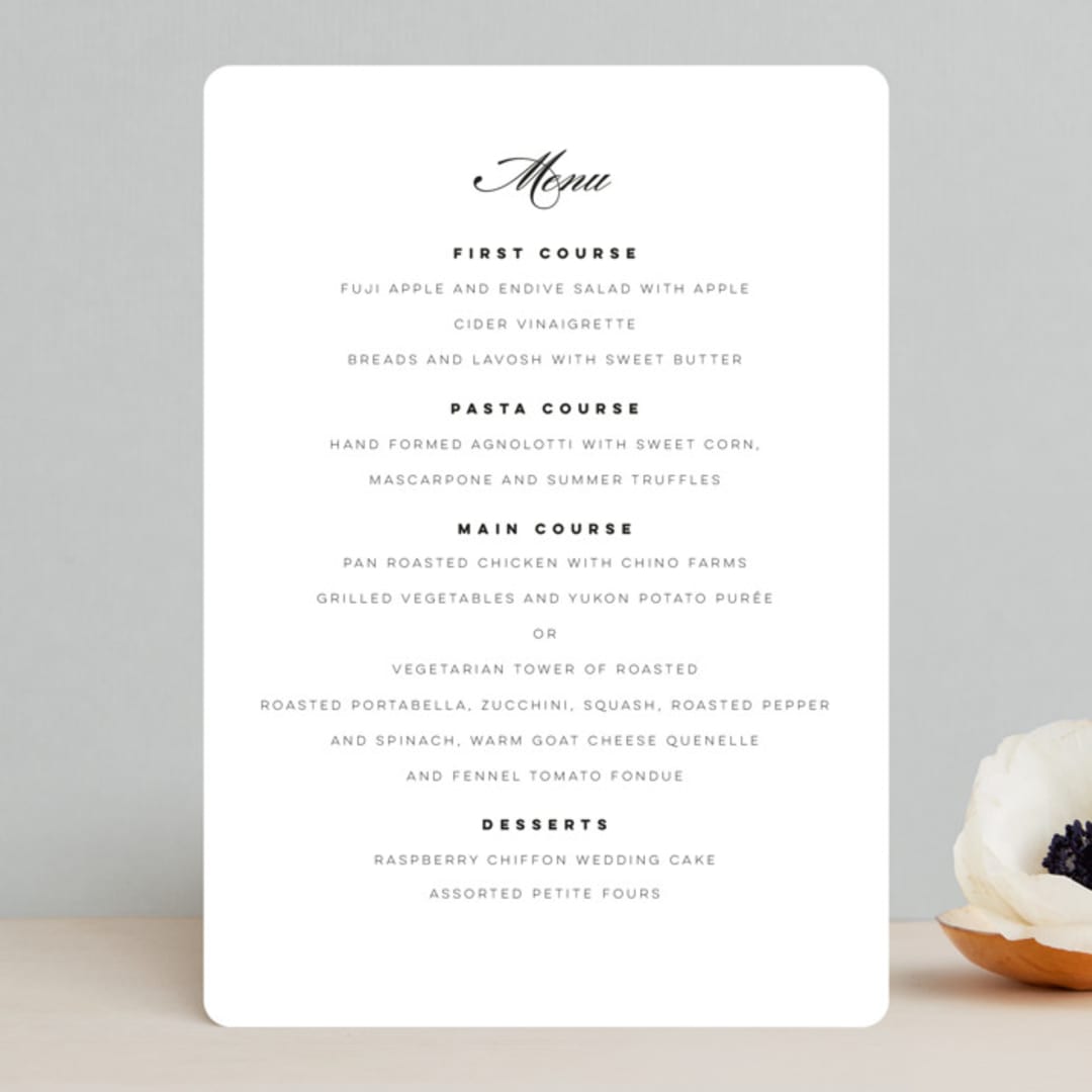 "Waltz" - Menus in Tuxedo by Lori Wemple - Front