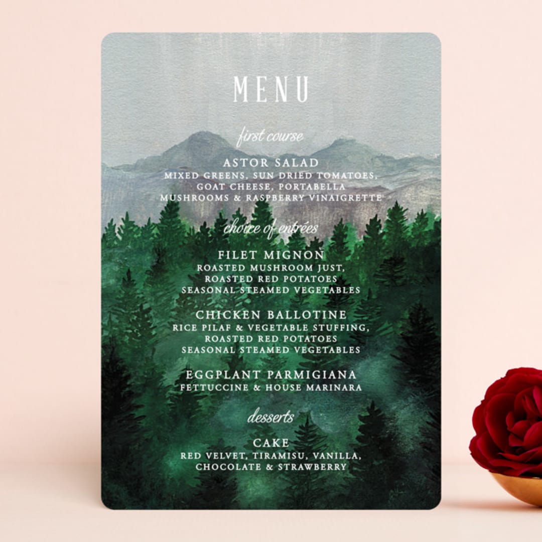 "Adventure Awaits" - Menus in Smoke by Elly - Front