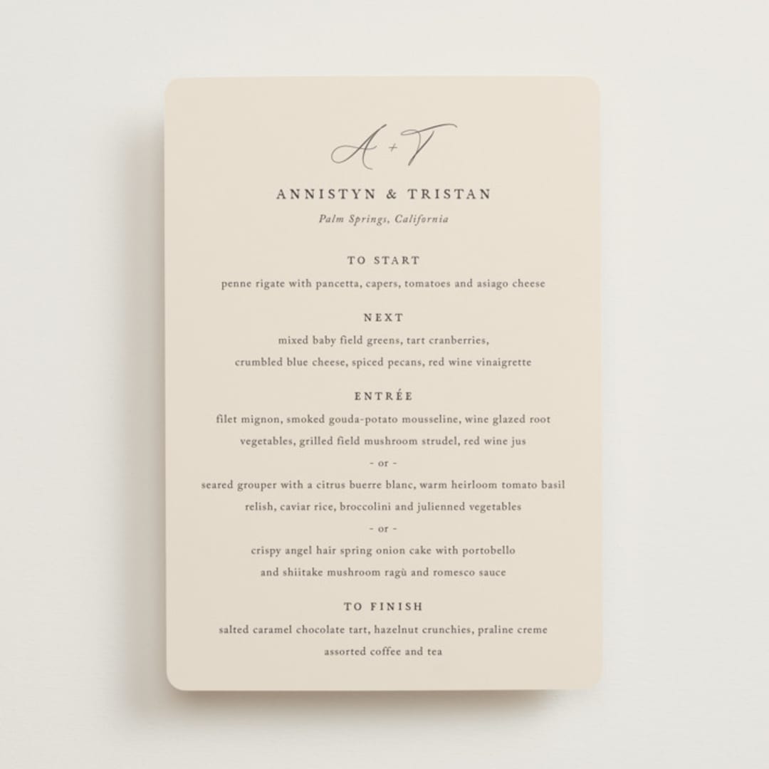 "Love Story" - Menus in Mocha by Jennifer Postorino - Front