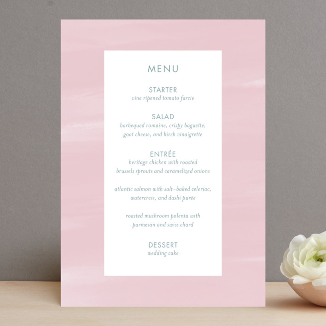 "Glisten" - Menus in Rose Quartz by Sam Dubeau - Front
