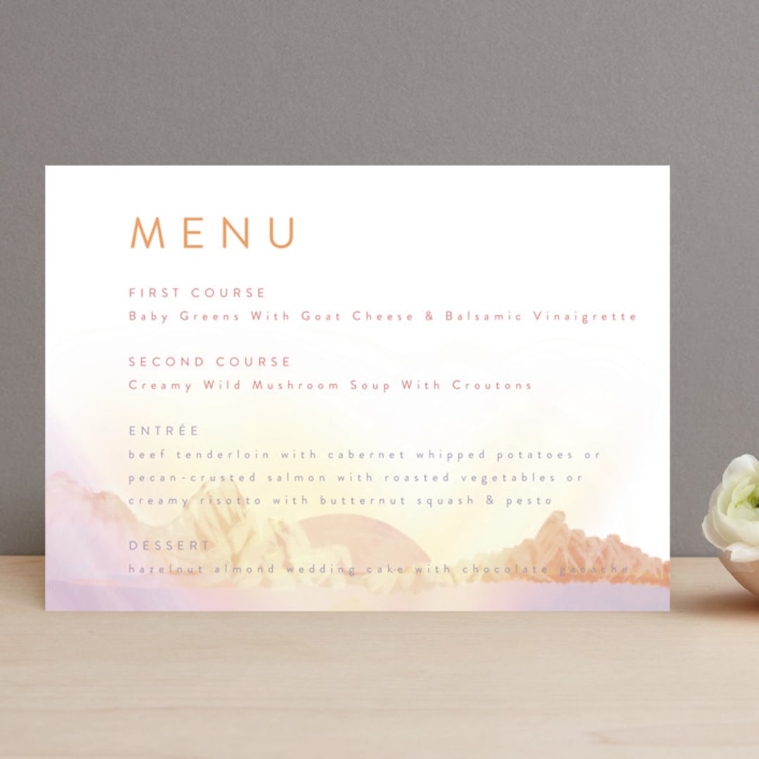 "Amanecer" - Menus in Dawn by Tamara Hilje - Front