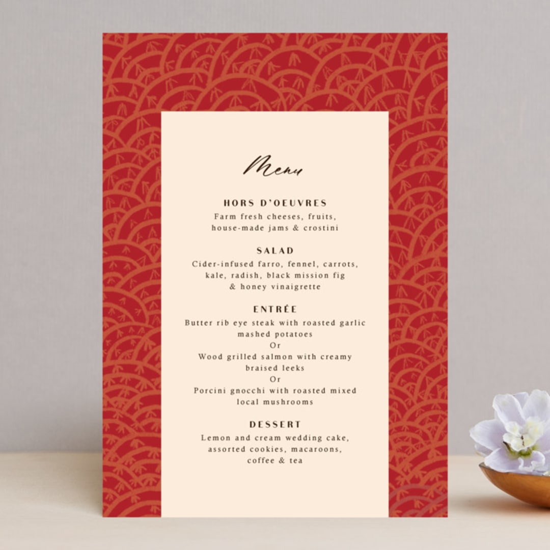 "Mizu Pattern" - Menus in Ruby by Kanika Mathur - Front
