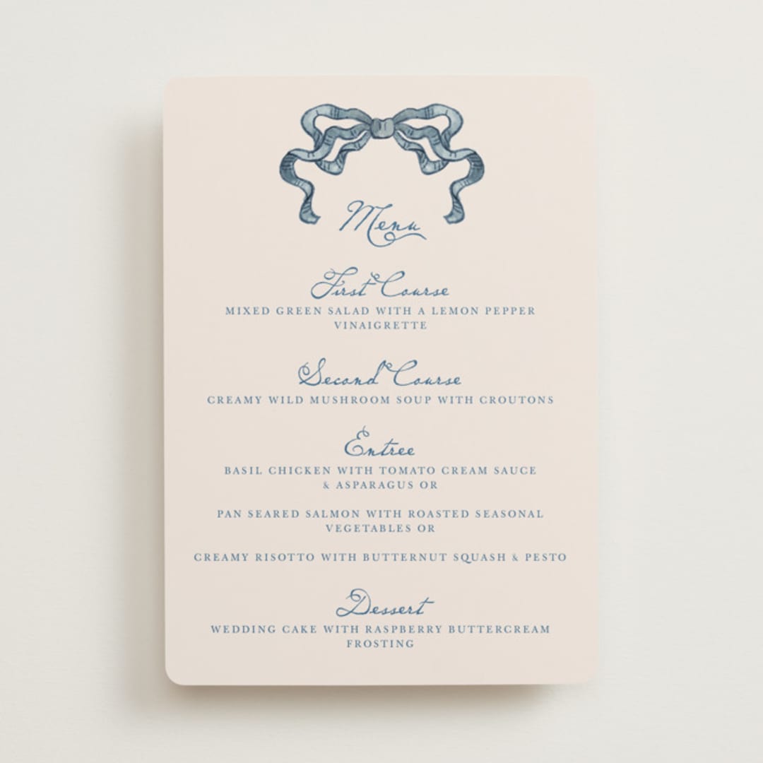 "Swan Crest" - Menus in Royal by Cass Loh - Front