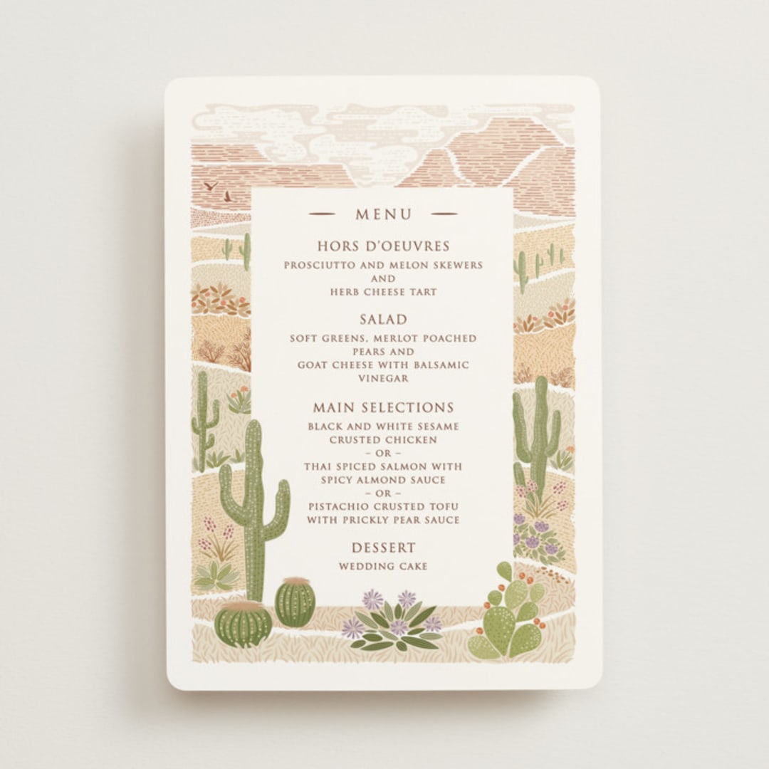 "Westward" - Menus in Red Rock by Paper Sun Studio - Front
