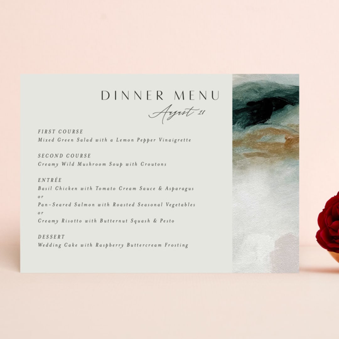 "Sunset Waves" - Menus in Marine by Nicoletta Savod - Front
