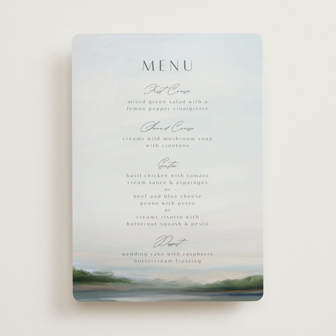 "Calm Water" - Menus in Sky by Nicole Walsh - Front