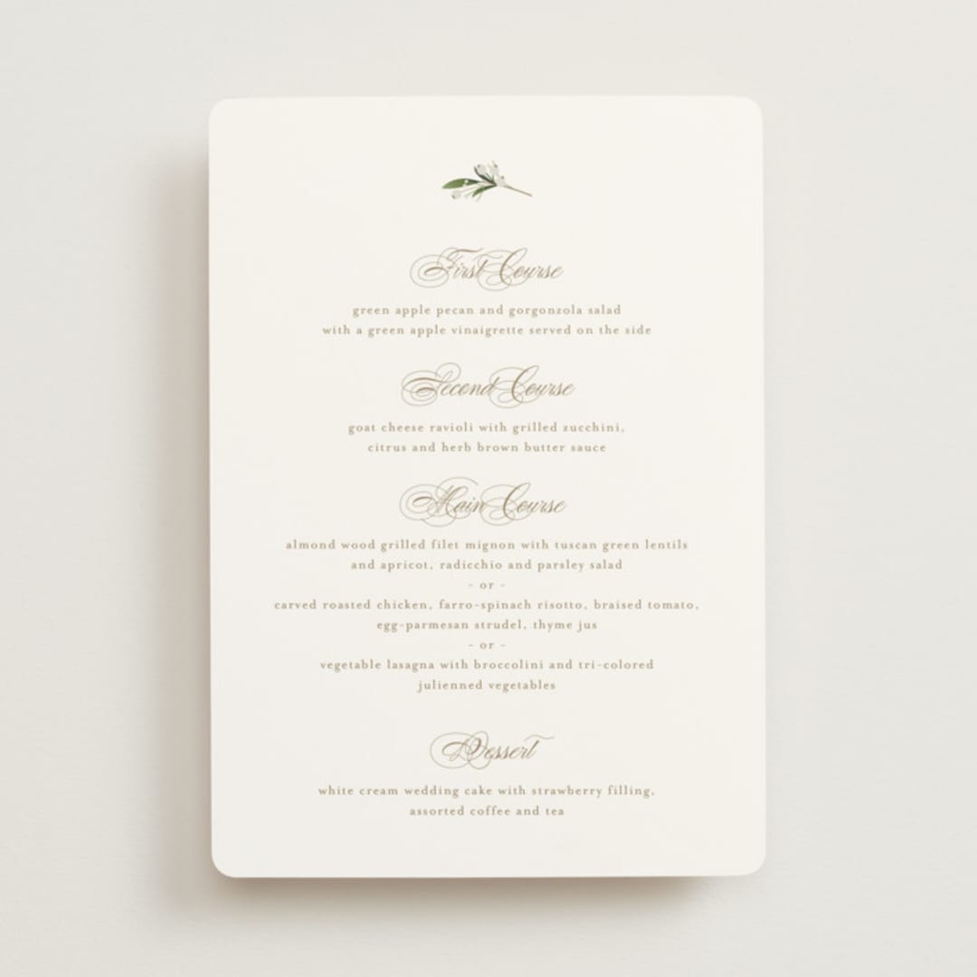 "Soft Sprigs" - Menus in Champagne by Jennifer Postorino - Front