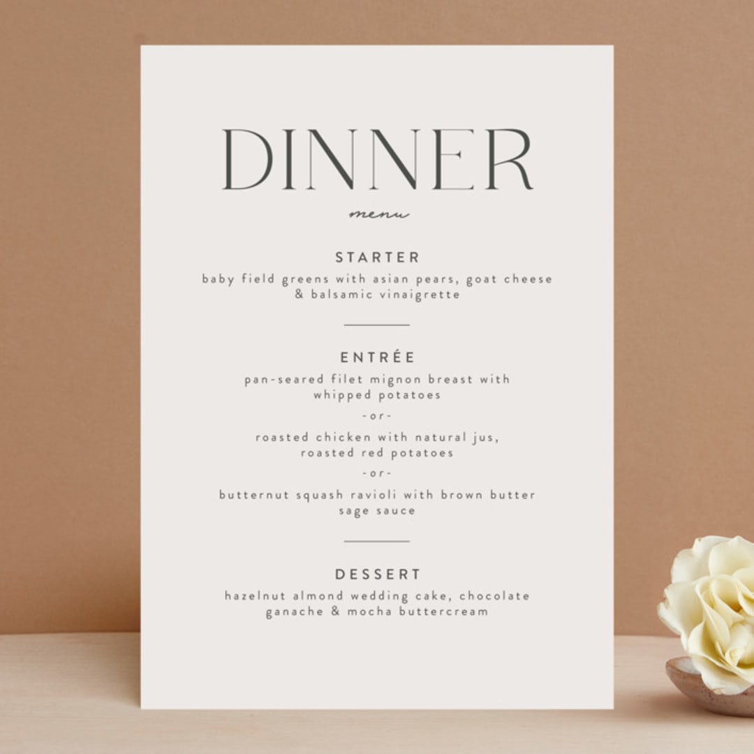 "classic names" - Menus in Ivory by Susan Asbill - Front