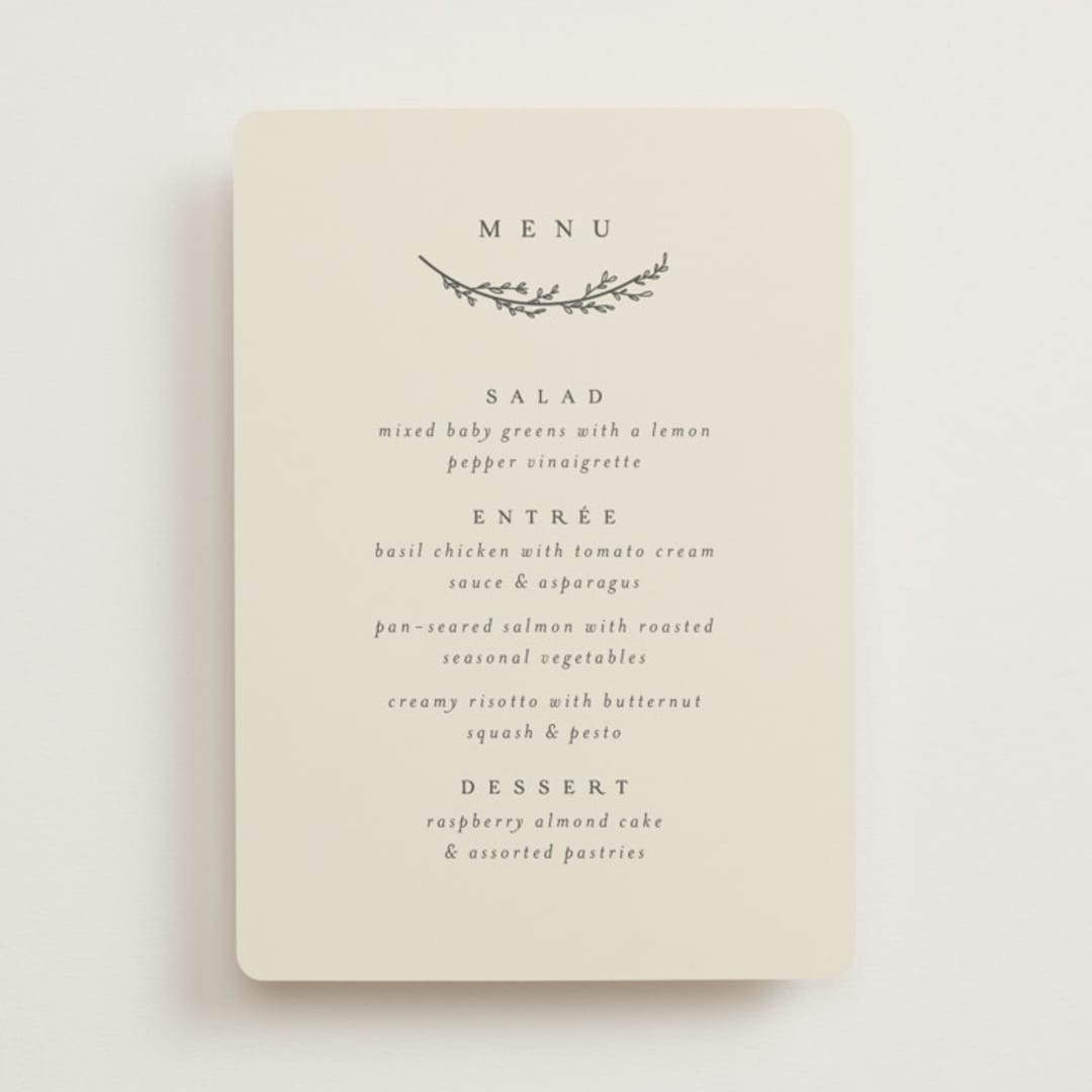 "Branched" - Menus in Almond by Brianne Larsen - Front