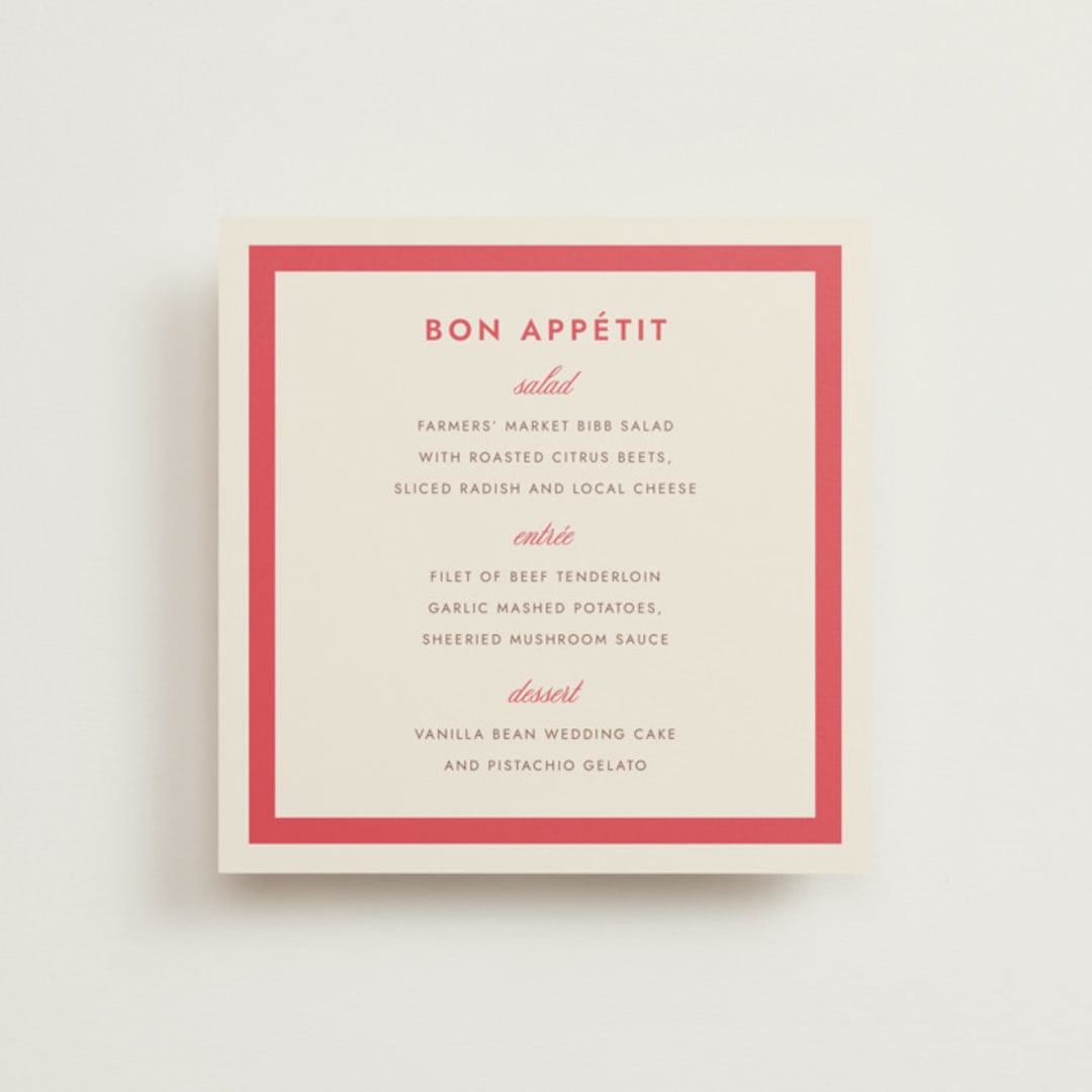"Montauk" - Menus in Berry by Megan Davis - Front