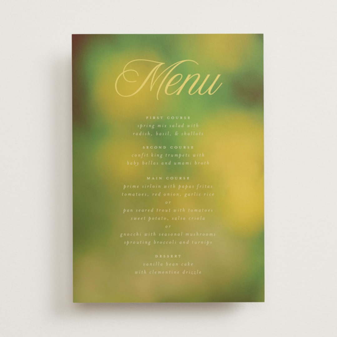 "Bloom" - Menus in Caribbean Citrus by Morgan Kendall - Front