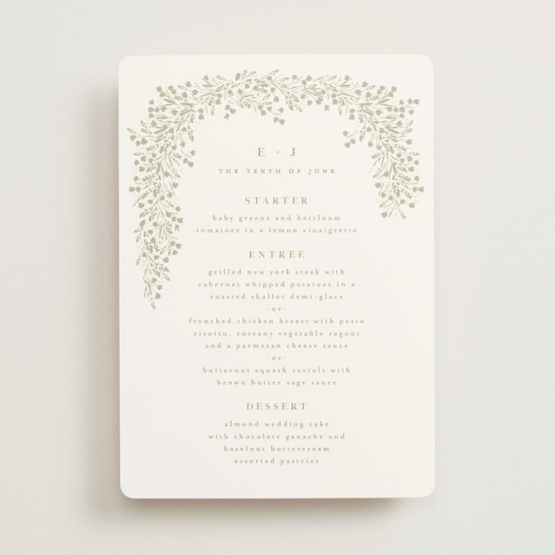 "Villa" - Menus in Leaf by Kristie Kern - Front