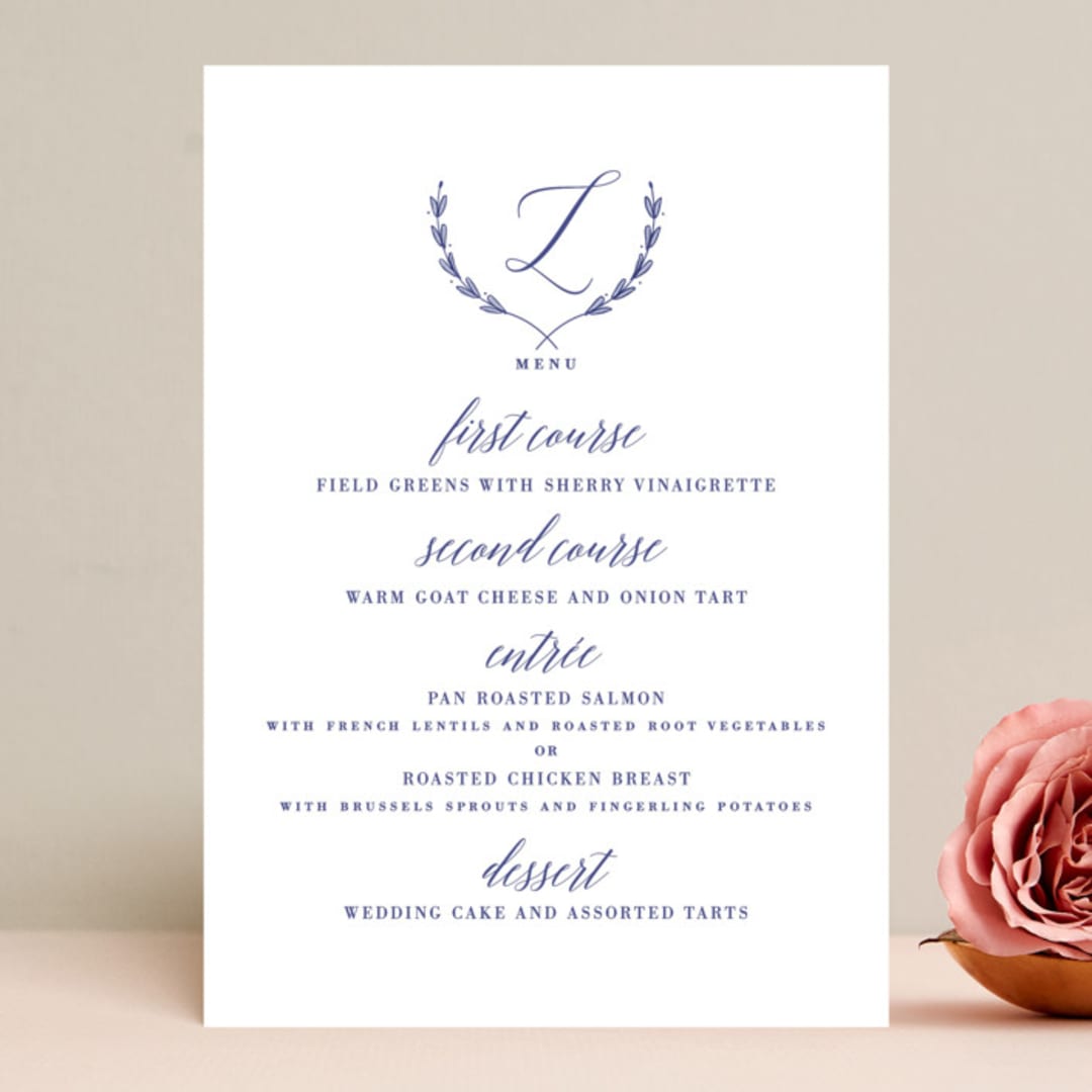 "United" - Menus in Cobalt by Susan Brown - Front
