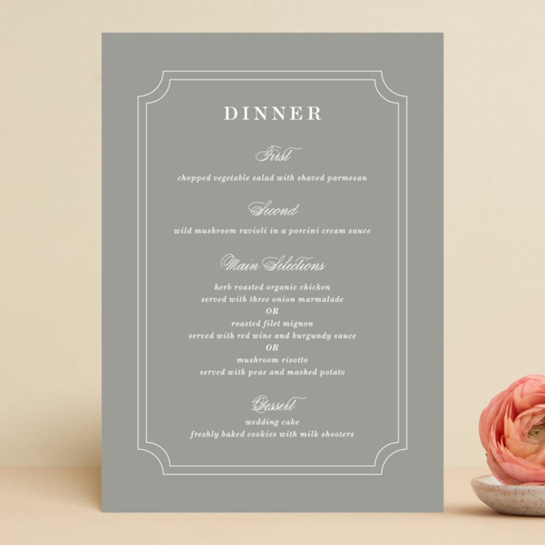 "Framed Details" - Menus in Pebble by Kimberly FitzSimons - Front