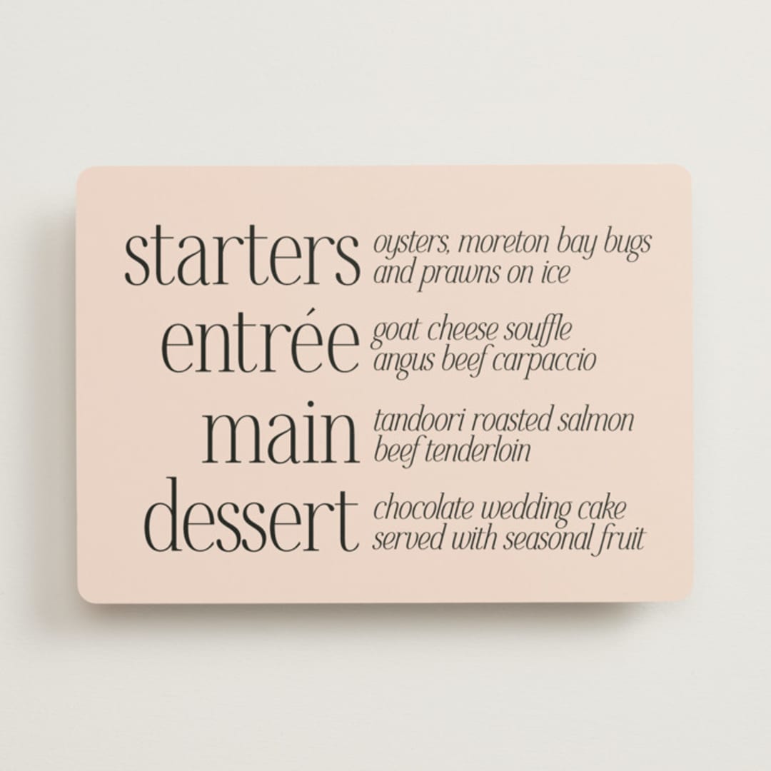 "NoHo" - Menus in Champagne by Hudson meet Rose - Front
