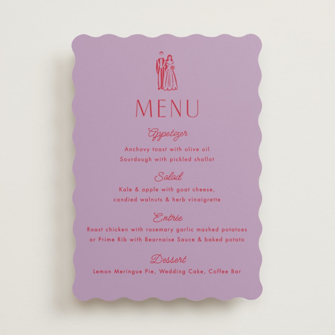 "Cake Topper" - Menus in Lavender by Becky Nimoy - Front