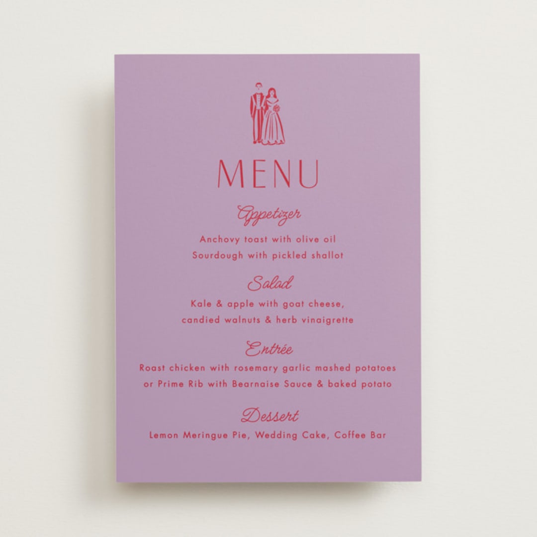 "Cake Topper" - Menus in Lavender by Becky Nimoy - Front