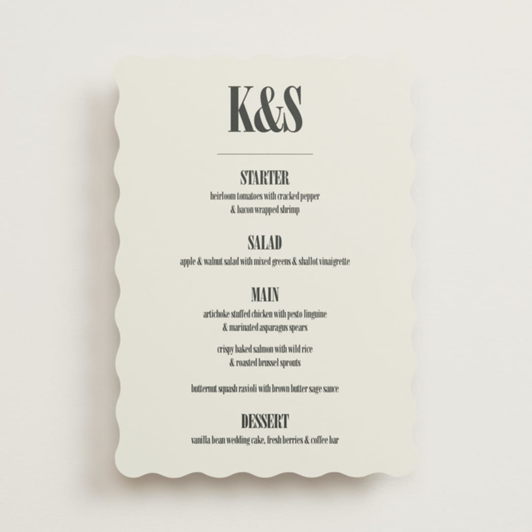 "Flynn" - Menus in Ash by Kelly Watkins - Front