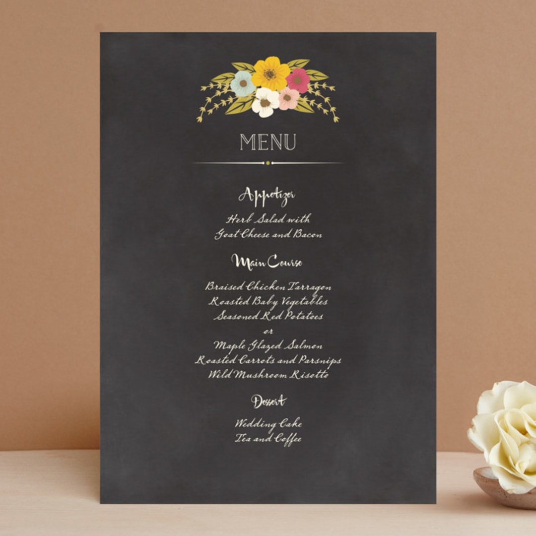 "Plentiful Blossoms" - Menus in Soft Peach by Faith Harlow - Front