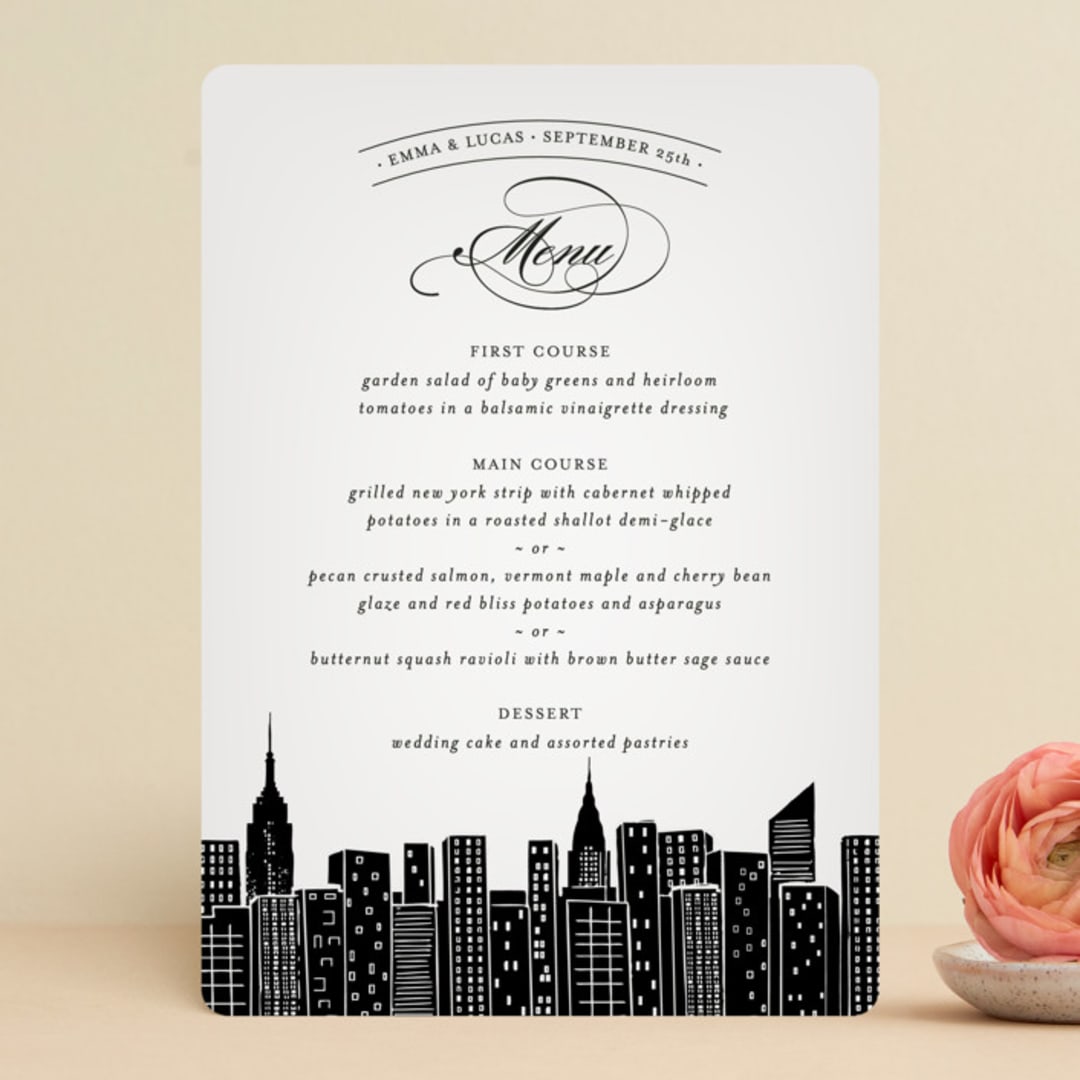 "Big City - New York City" - Menus in Light Taupe by Hooray Creative - Front