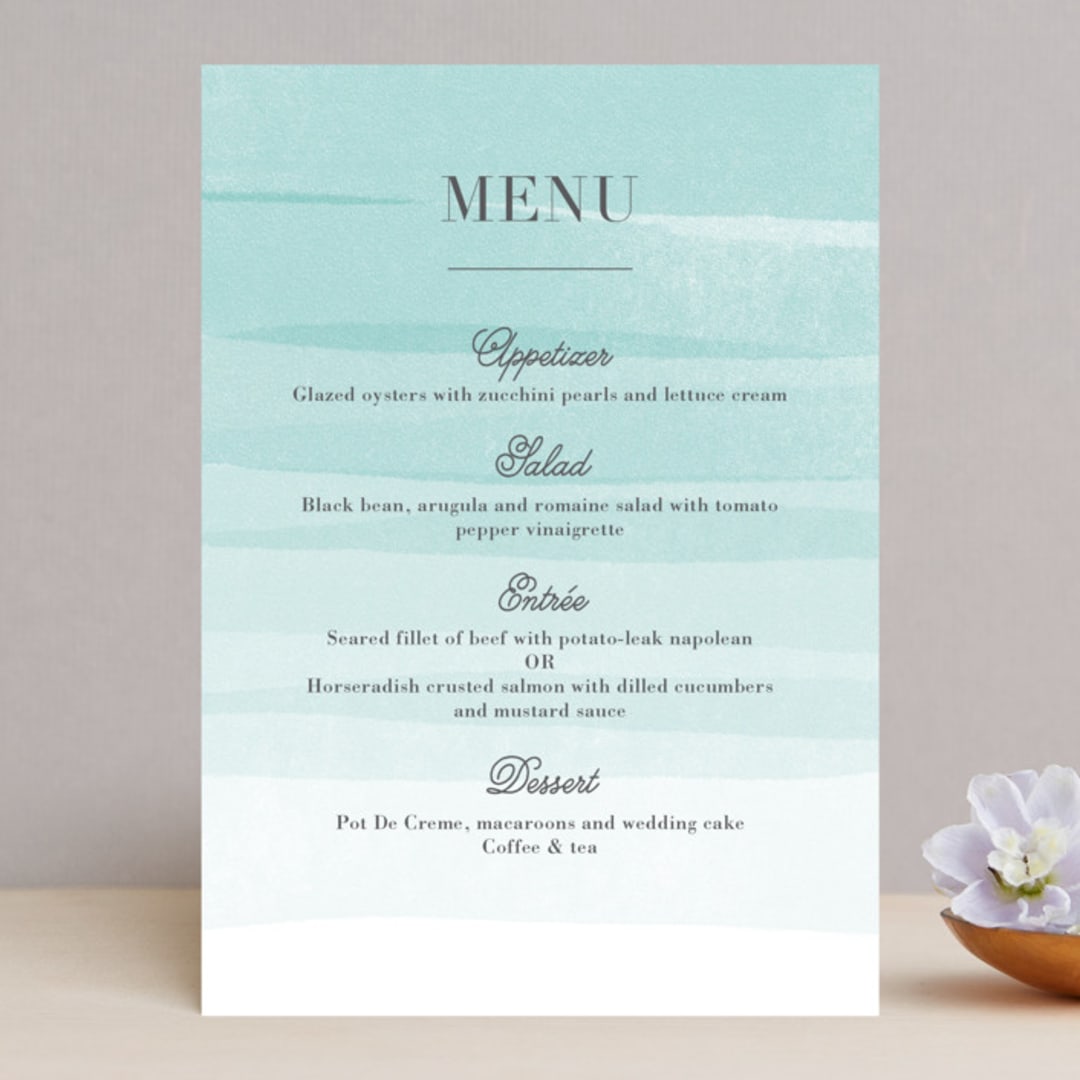 "Old Post Road" - Menus in Sea Salt by Jennifer Wick - Front