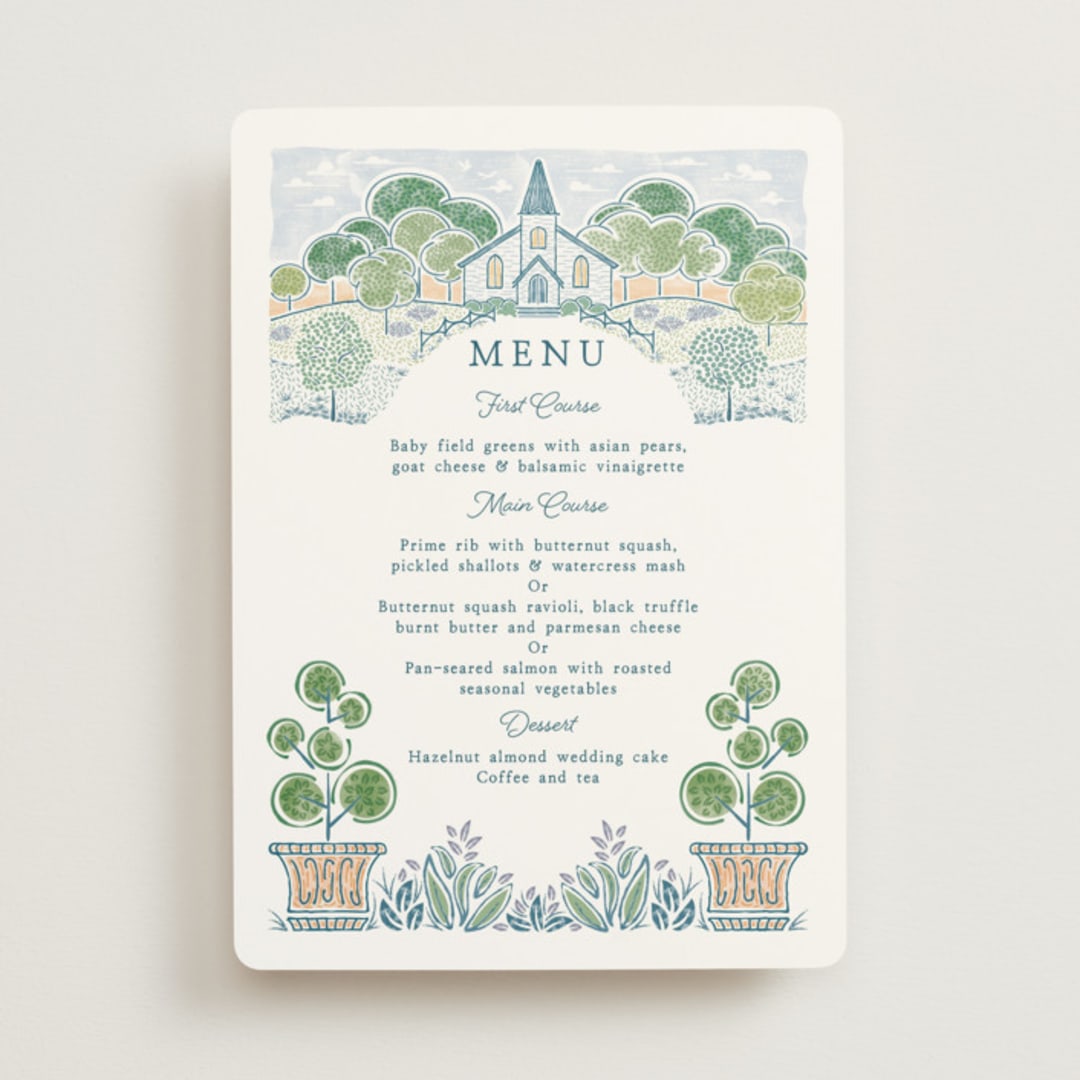 "Going to the Chapel" - Menus in Meadow by Paper Sun Studio - Front