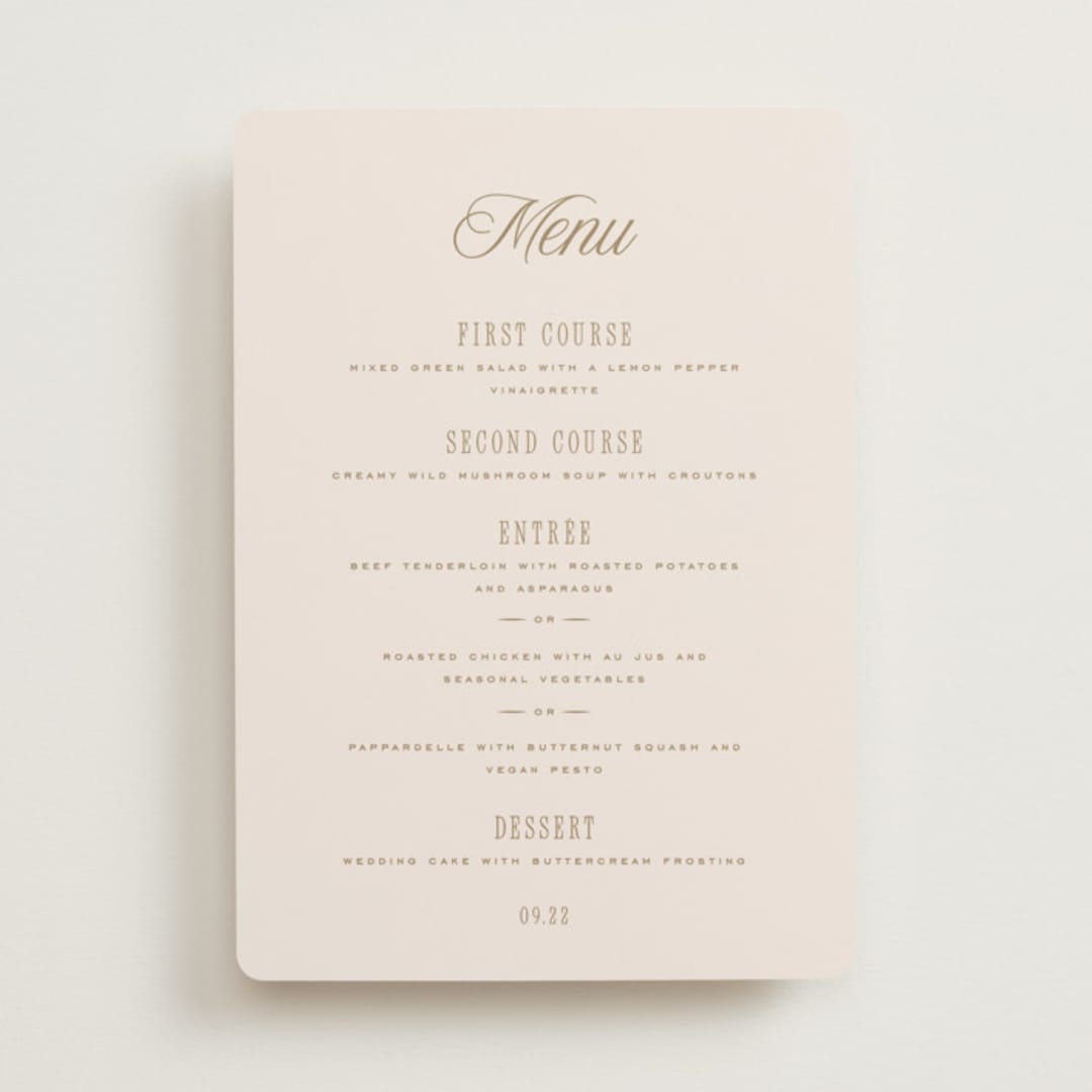 "Felicity" - Menus in Pearl by Leah Bisch - Front