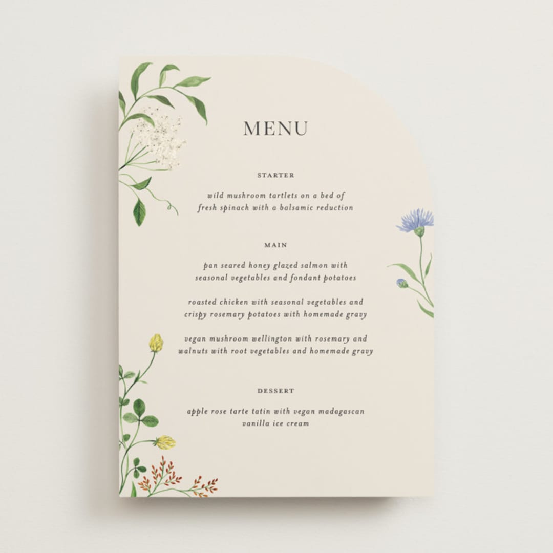 "Wild meadow" - Menus in Elder Flower by Sarah Knight - Front
