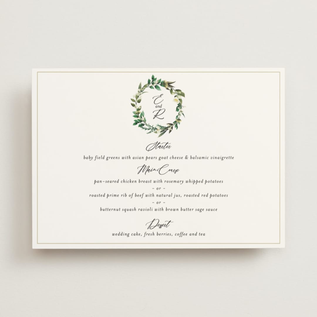 "Fresh Classic" - Menus in Porcelain by Susan Moyal - Front